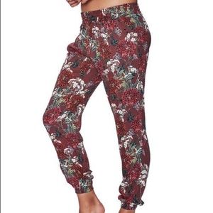 Maroon floral joggers